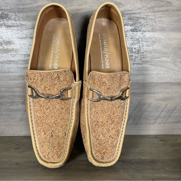 Donald Pliner Natural Tan Made In Italy Loafers Slip On Dress Shoes Mens 9M‎ main image 11